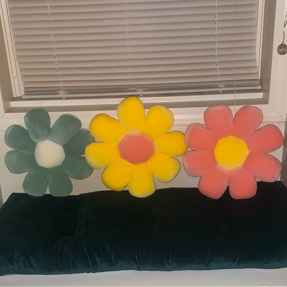 Flower Pillows Set of 3